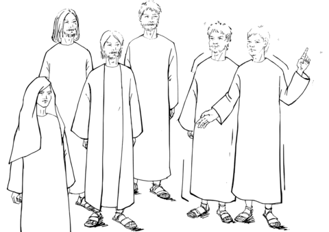 Peter Stood Up Among The Believers And Offered To Chose A New Apostle Coloring Page